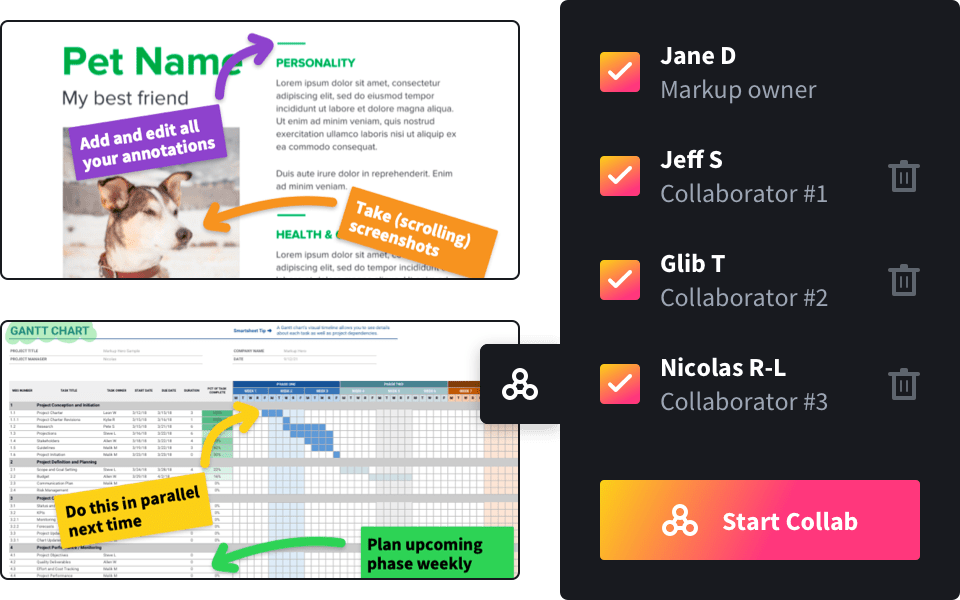 Collaborate with others on Markup Hero