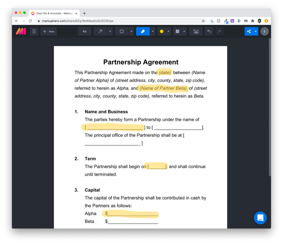 how to highlight on pdf form