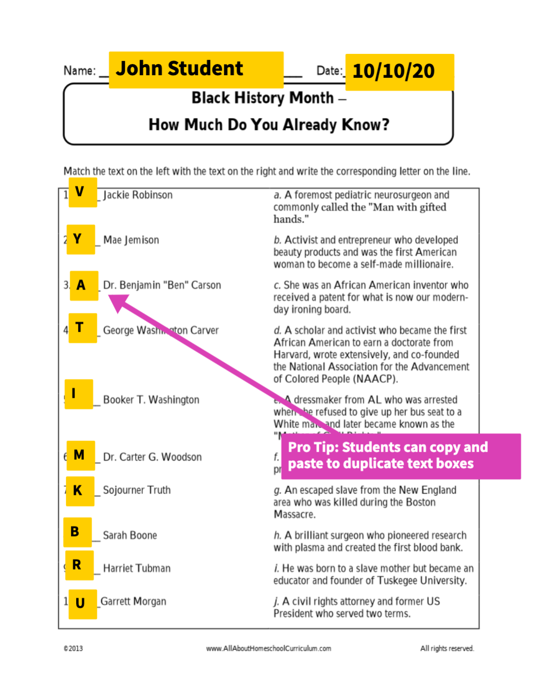 tpt homework template