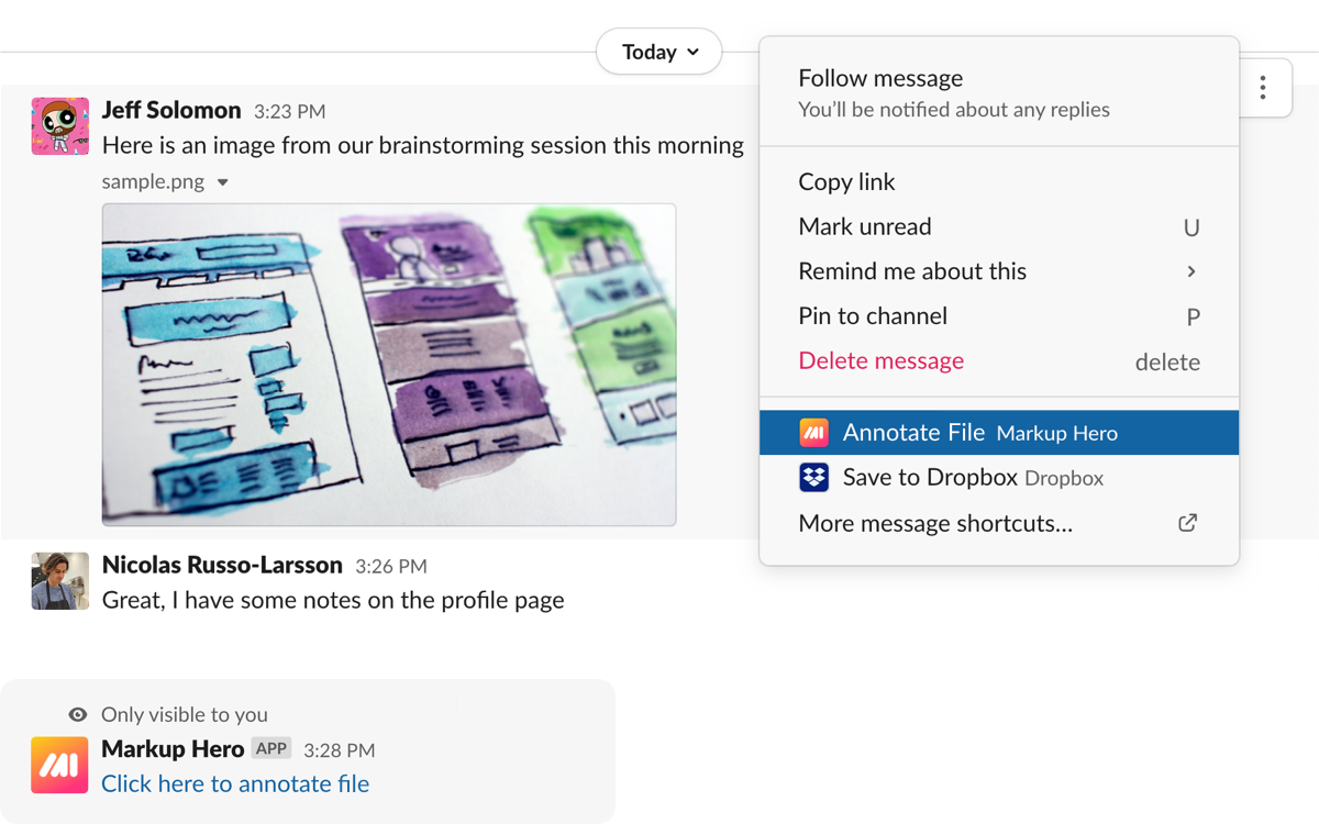 Annotate images directly from Slack with Markup Hero